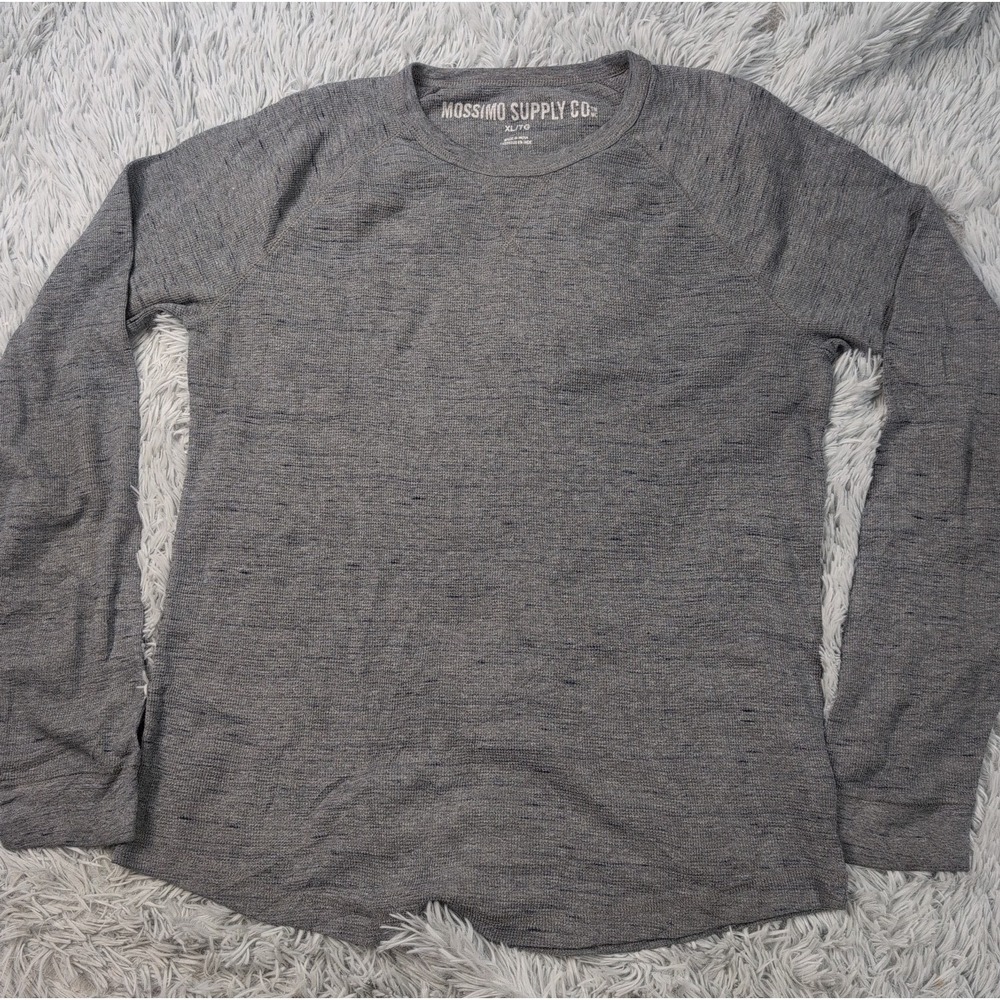 Mossimo Supply Co Shirt Mens XL Gray Thermal Crew Neck Loungewear  Comfort